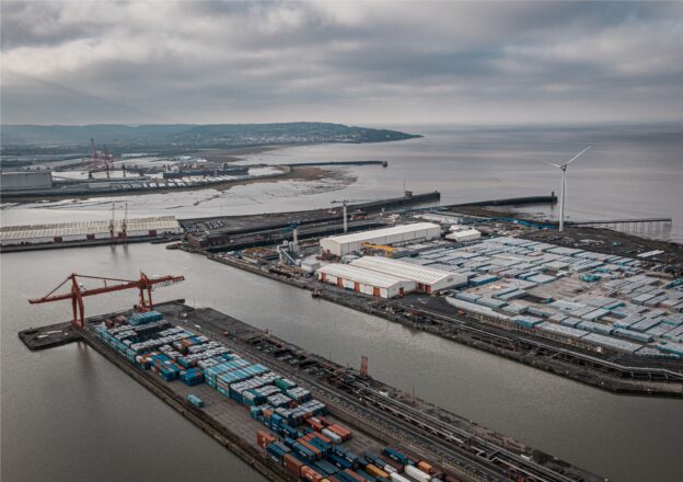 Lauralu semi-permanent structure overhead shot of industrial port